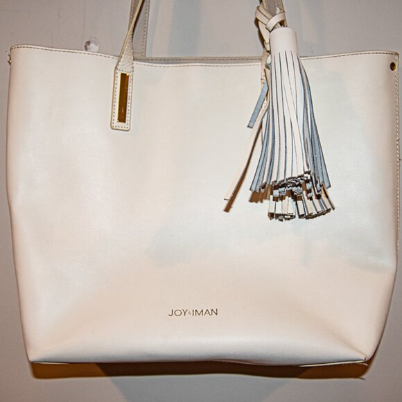 Joy and Iman Leather Tote Bag White - Picture 2 of 4